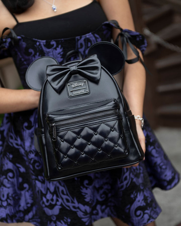 Disney Loungefly ミニーマウスリボンバッグ　新品　限定 Loungefly】Disney ミニーちゃん リボン型 クロスボディバッグ (LOUNGE