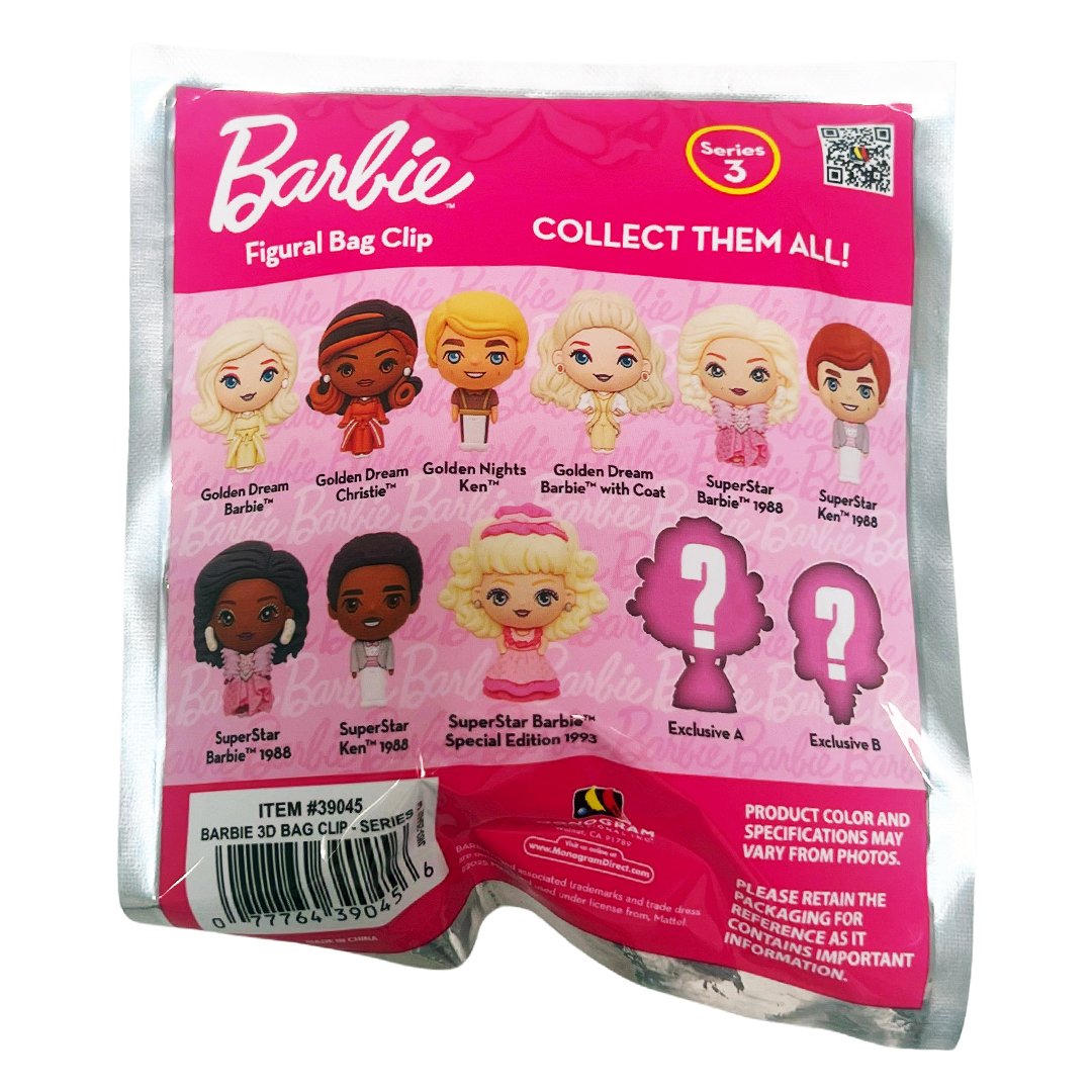 Barbie 3D Foam Bag Clip Series 3 Blind Bag
