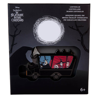 Loungefly Disney Nightmare Before Christmas Halloween Party Lenticular 3" Collector Box Pin - Front