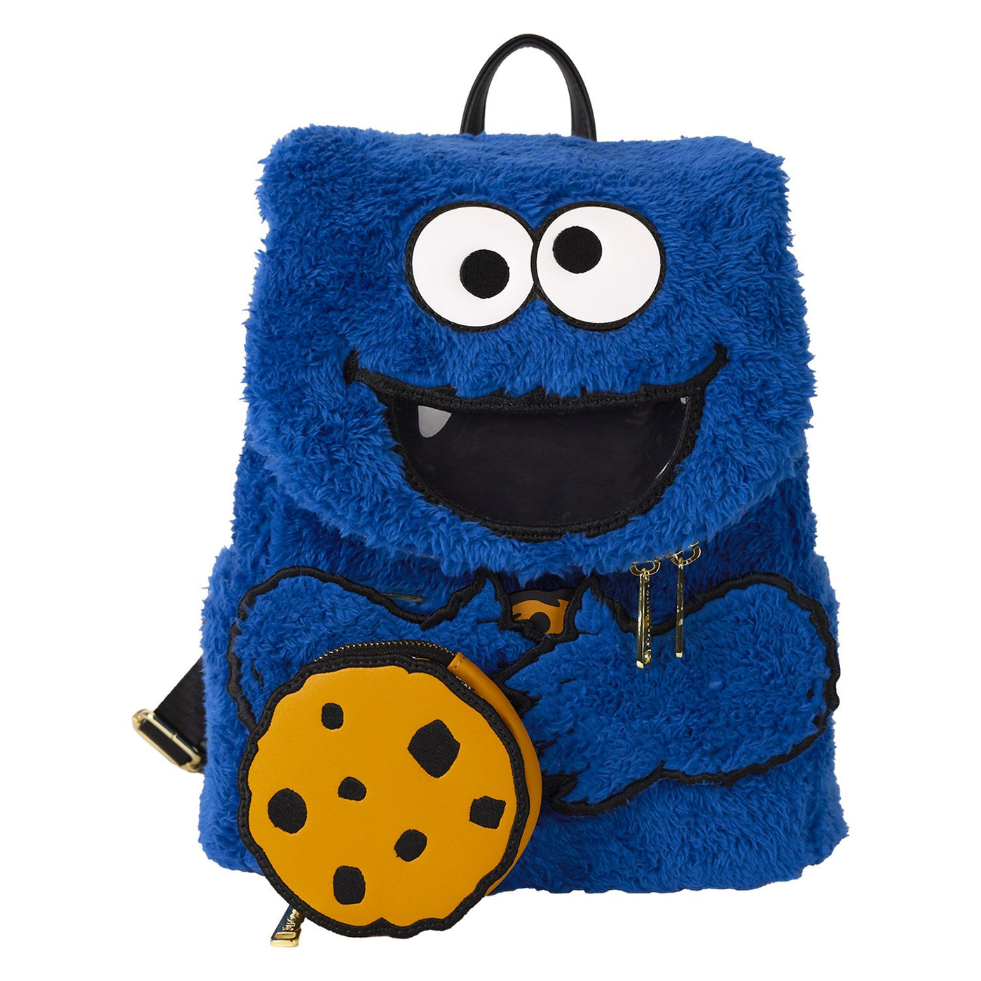 Loungefly Sesame Street Cookie Monster Plush Cosplay Mini Backpack With Coin Bag