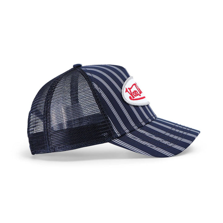 Von Dutch Navy &amp; White Stripe Trucker Hat