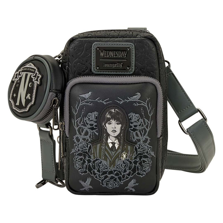 Loungefly MGM Wednesday Cell Phone Crossbody Bag with Coin Bag