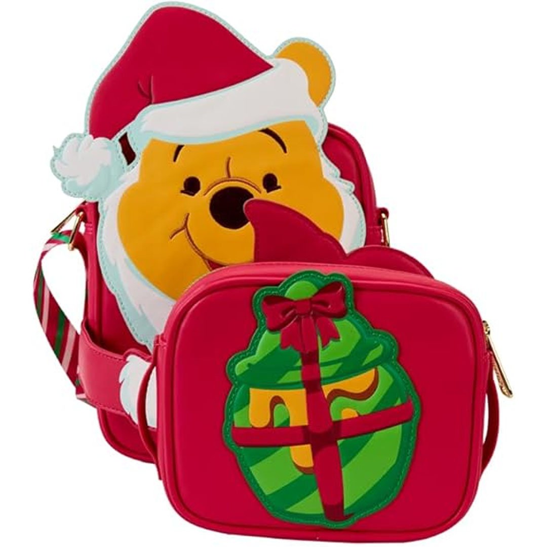 Loungefly Disney Winnie The Pooh Santa Winnie &amp; Piglet Crossbuddies Cosplay Crossbody Bag With Coin Bag