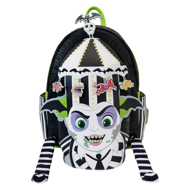 Loungefly Warner Brothers Beetlejuice Carousel Light-Up Cosplay Mini Backpack - Front feature
