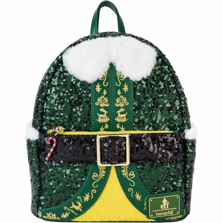 Loungefly Warner Brothers Elf Buddy Sequin Cosplay Mini Backpack