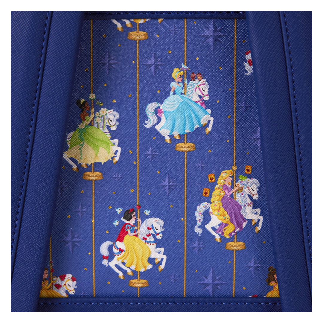 Loungefly Disney Princess Carousel All-Over Print Drawstring Mini Backpack