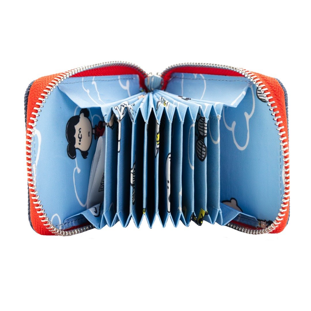 Whatever Makes You Happy Peanuts 75th Anniversary “Happiness Is a Warm Puppy” Denim Accordion Wallet