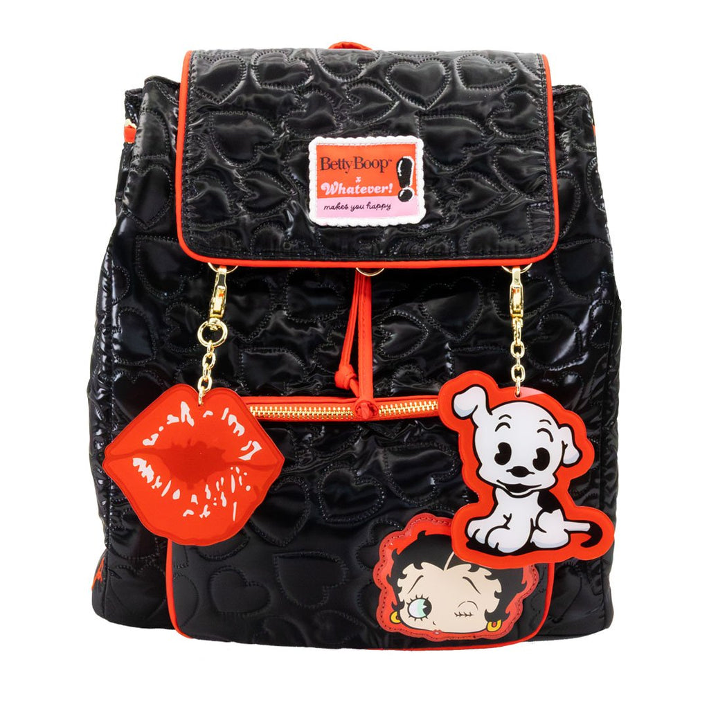 betty boop backpack leather Quilted Heart Trinket with Acrylic Charms Vintage Leather Backpack, Brown and forever fabulous — colour-mineral-slate-black-spruce-baltic-blue Select a Size:10ft Panel