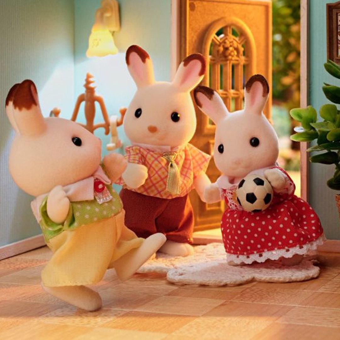 Calico Critters Chocolate Rabbit Family