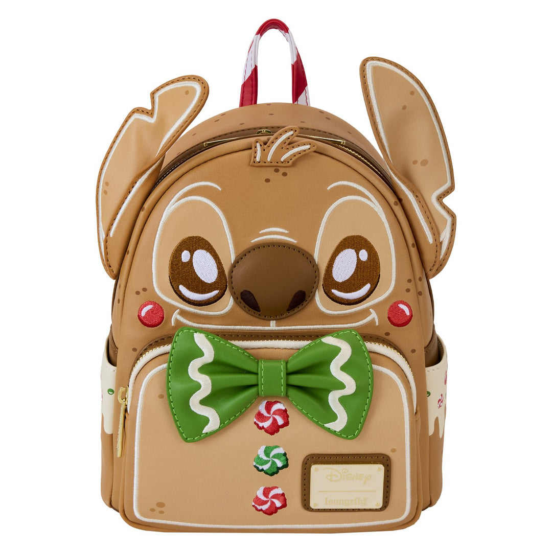 671803526150 - Loungefly Disney Lilo &amp; Stitch Scented Gingerbread Cosplay Mini Backpack - front  