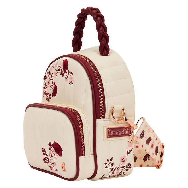 Loungefly Cream &amp; Red Floral Sling Bag