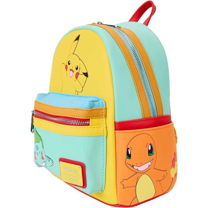 Loungefly Pokemon Color Block Starters Mini Backpack