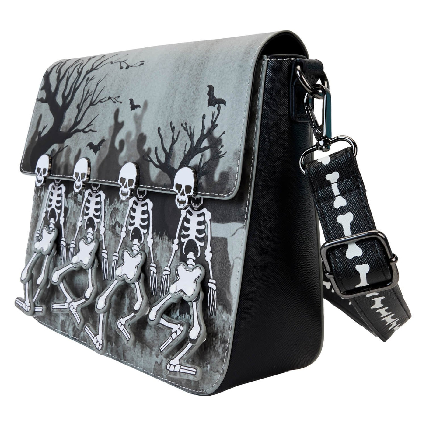 Loungefly Disney Skeleton Dance Crossbody - angled front