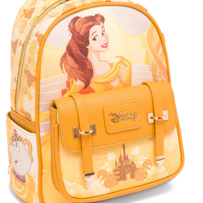 WondaPop Disney Beauty and the Beast Belle 11" Vegan Leather Fashion Mini Backpack - Front Detail