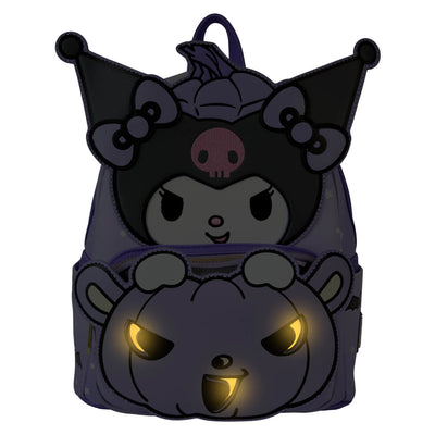 Loungefly Sanrio Kuromi Pumpkin Mini Backpack - light up