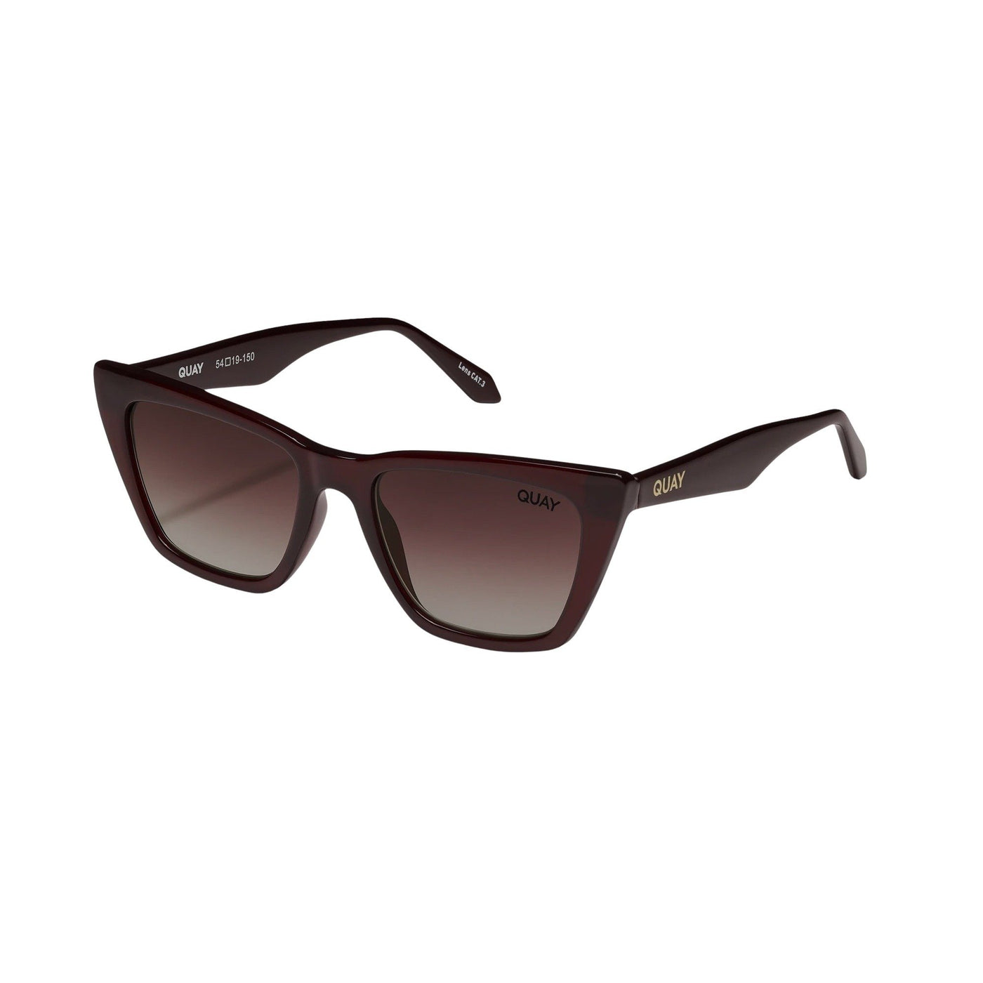 Quay Women's Call The Shots Cat Eye Sunglasses Brown Frame/Smoke Lens - top view