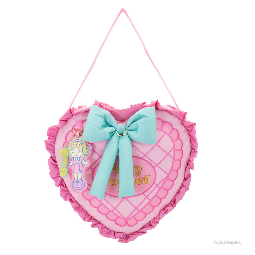 Whatever Makes You Happy Polly Pocket Oversized Heart Shaped Padded Nylon Tote Bag