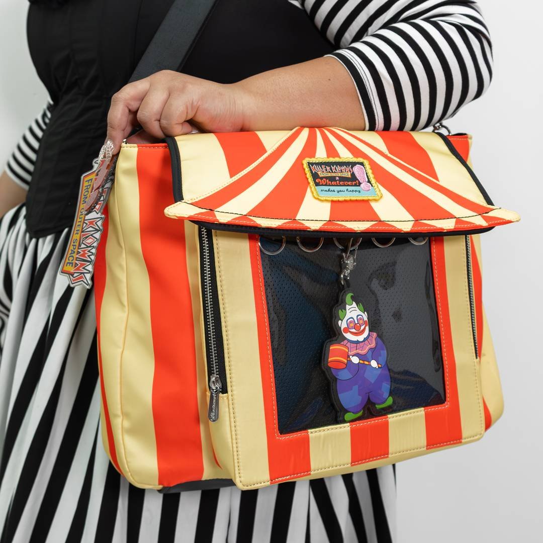 Whatever Makes You Happy Killer Klowns from Outer Space Padded Pin Trading Tent Crossbody with Bag Charm