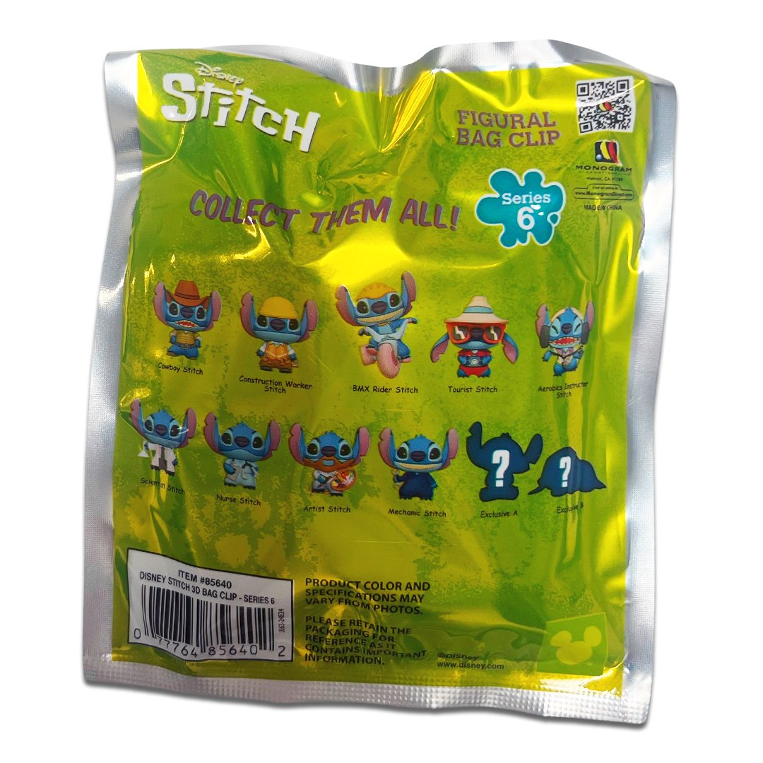 Disney Stitch 3D Foam Bag Clip Series 6 Blind Bag