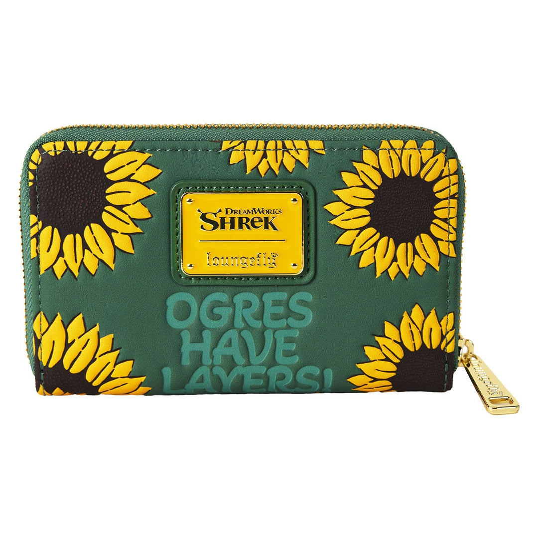 Loungefly Dreamworks Shrek &amp; Donkey Sunflower Field Zip Around Wallet