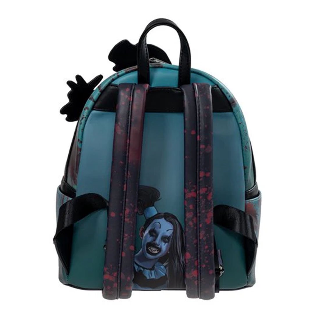 Loungefly Terrifier Art the Clown Blood Splatter Glow In The Dark Mini Backpack - Entertainment Earth EX