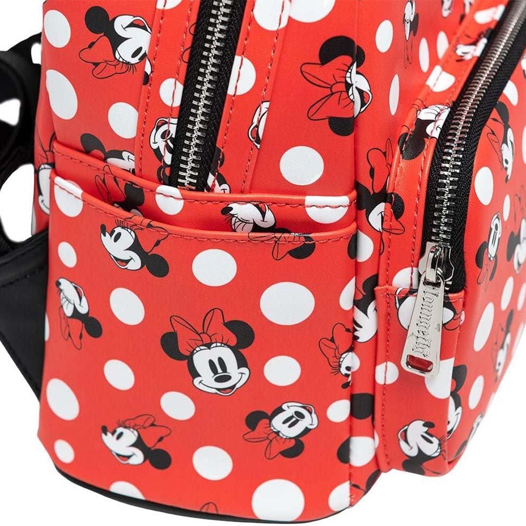 french connection mini backpack in red Loungefly Disney Minnie Mouse Polka Dot Red Mini Backpack - 707 Street Exclusive