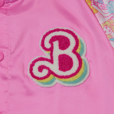 Loungefly Mattel Barbie 65th Anniversary Bomber Jacket - Front Chest Detail