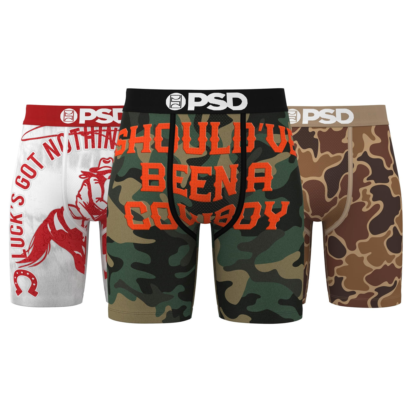 PSD Underwear Men's Buckaroo Boxer Briefs 3-Pack