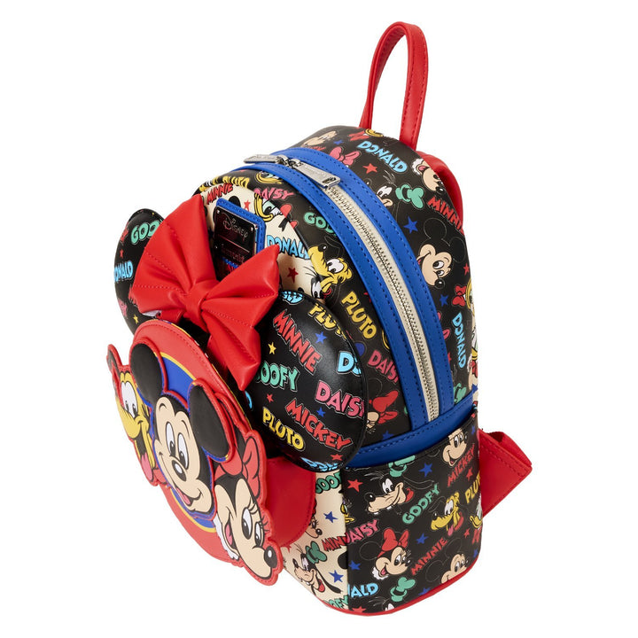 Loungefly Disney Mickey &amp; Friends Classic All-Over Print Mini Backpack With Ear Headband