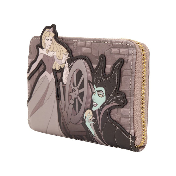 Loungefly Disney Sleeping Beauty Spinning Wheel Zip Around Wallet