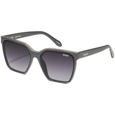 Quay Australia Women's Level Up Square Sunglasses (Grey Frame/Smoke Lens) - Angle
