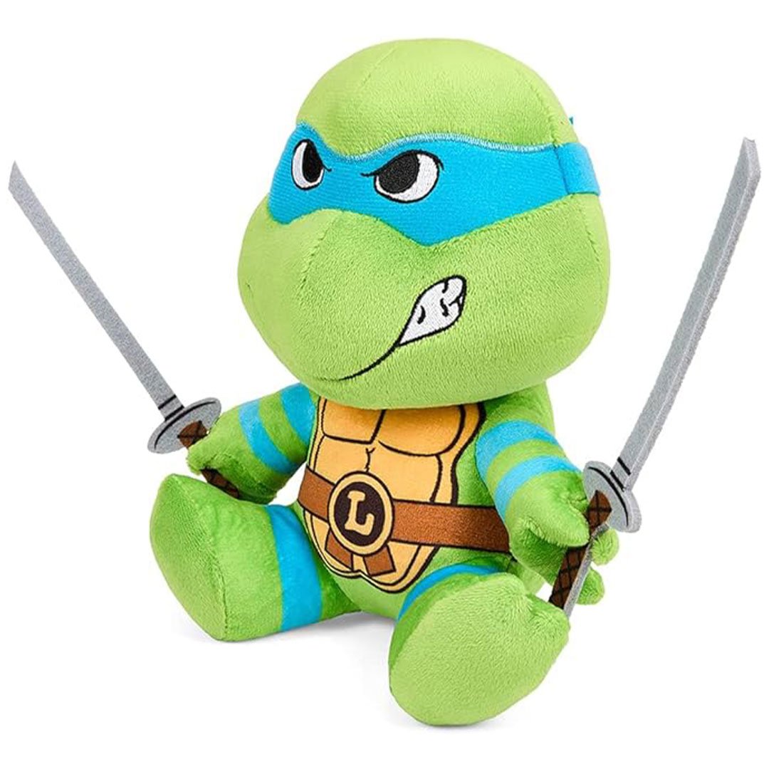 Kidrobot Teenage Mutant Ninja Turtles 7.5" Leonardo Phunny Plush - 3/4 left angle