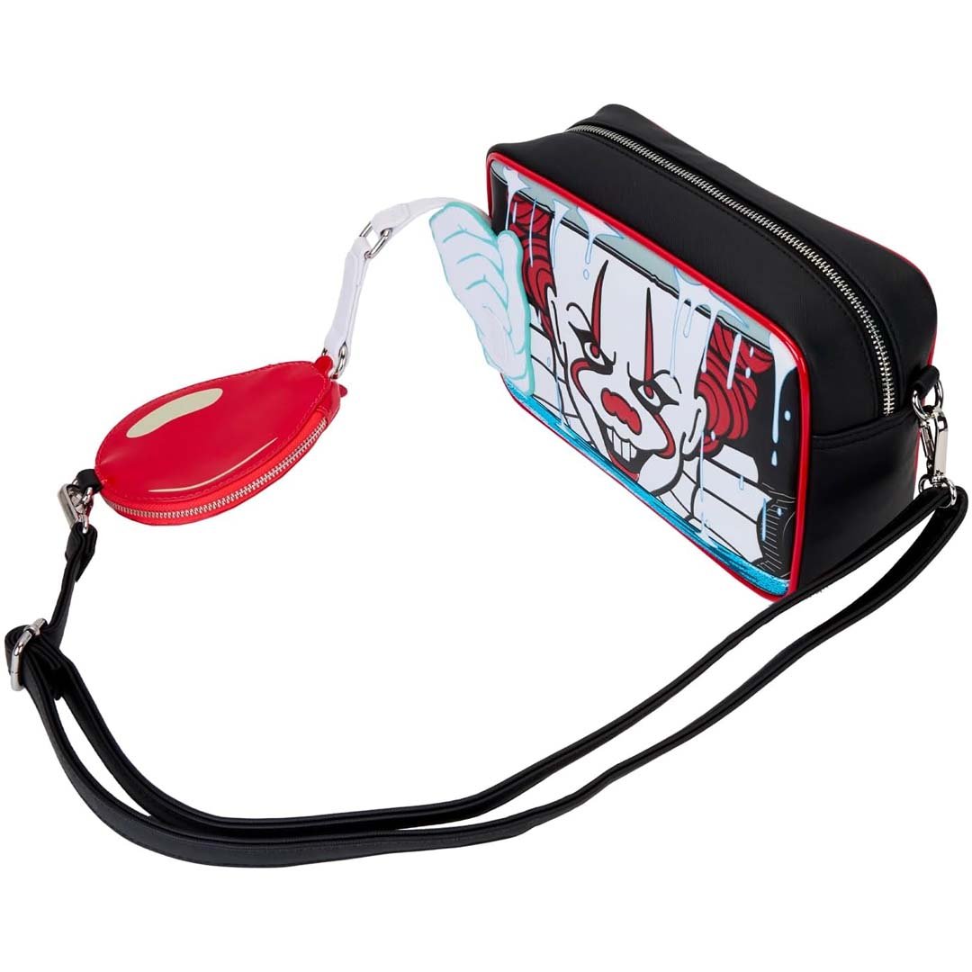Loungefly Warner Brothers IT Pennywise Balloon Glow Crossbody Bag With Coin Bag