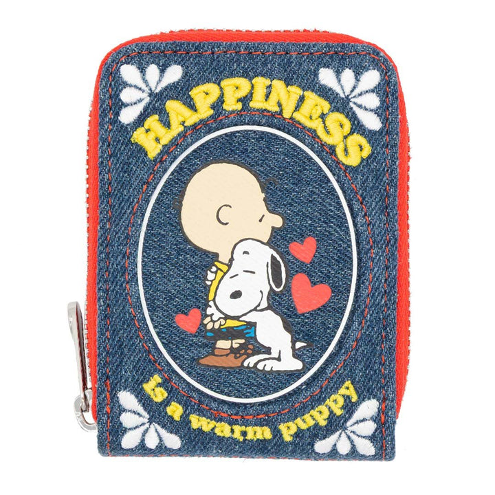 Whatever Makes You Happy Peanuts 75th Anniversary “Happiness Is a Warm Puppy” Denim Accordion Wallet