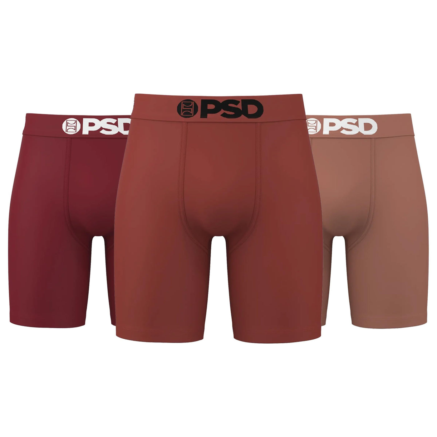 PSD Underwear Men's Natural Cotton Boxer Briefs 3-Pack