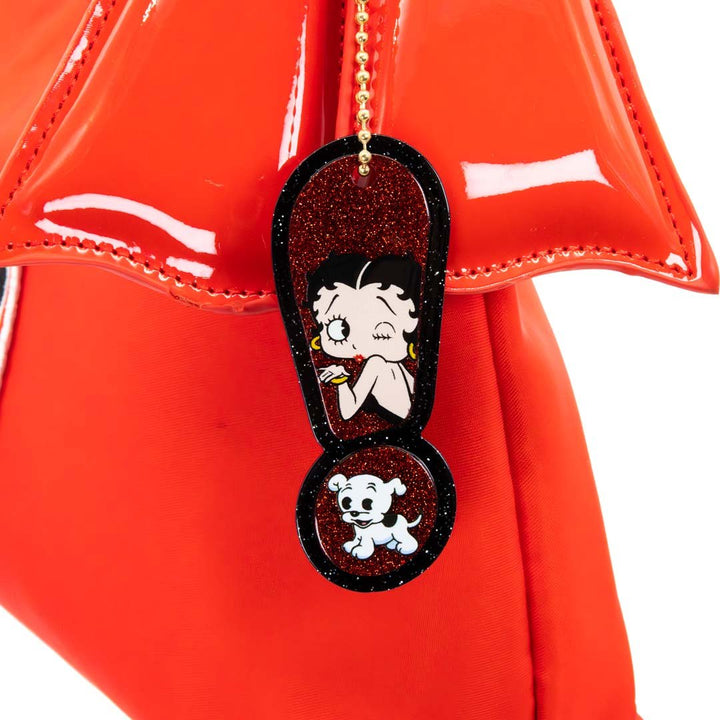Whatever Makes You Happy Betty Boop Padded Nylon Baguette with Webbing Strap