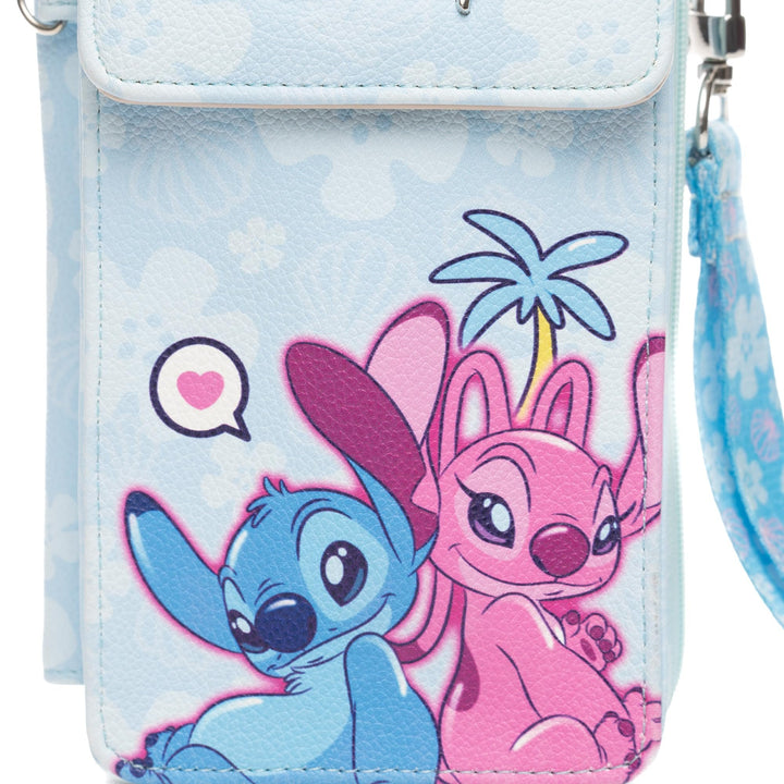 Wondapop Disney Stitch and Angel Crossbody Wallet Cell Phone Wristlet