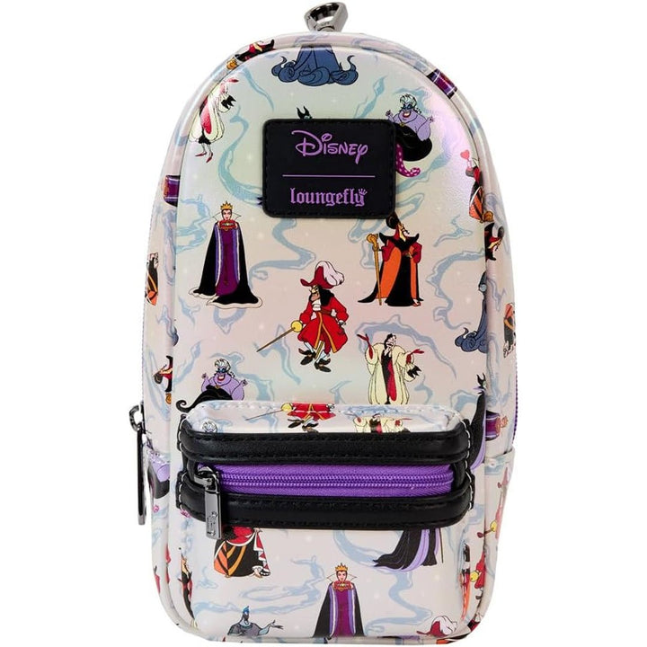 Loungefly Disney Villains Iridescent All-Over Print Stationery Mini Backpack Pencil Case