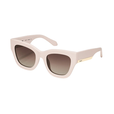 Quay Women's By The Way Oversized Square Sunglasses (Champagne Frame/Brown Lens) - 3/4 left angle