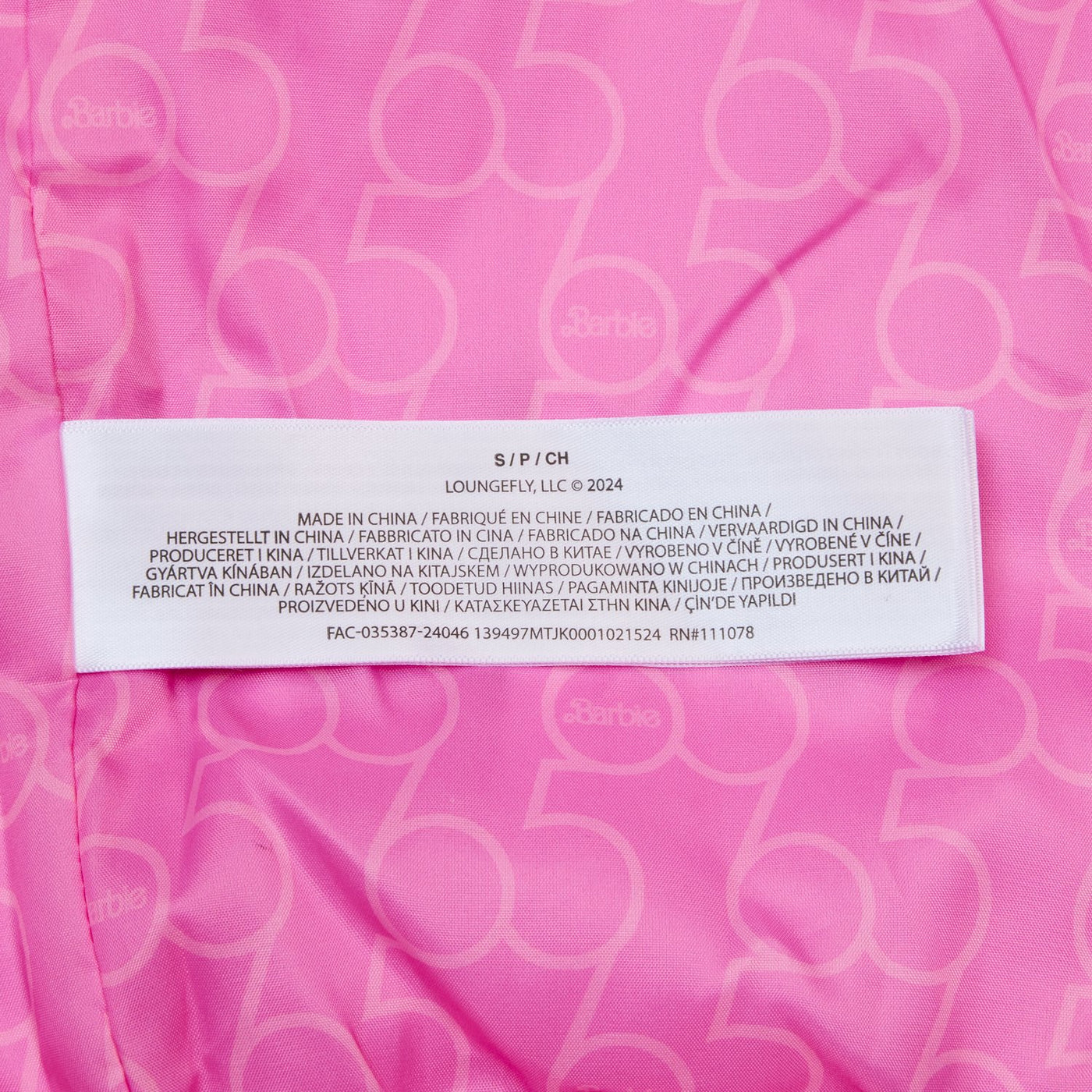 Loungefly Mattel Barbie 65th Anniversary Bomber Jacket - Tag