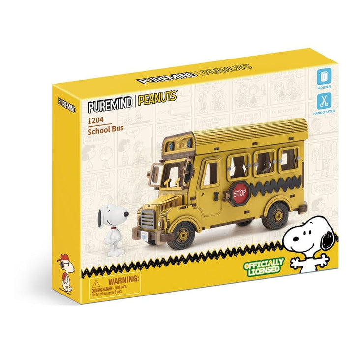Snoopy School Bus Wooden Kit