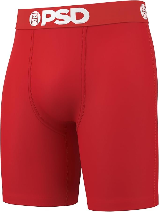 PSD Underwear Men's Red/Grey/Black Boxer Briefs 3-Pack-Red
