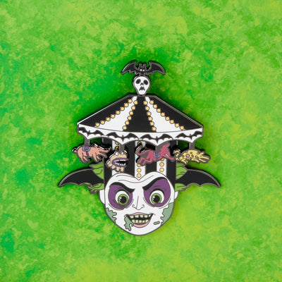 Loungefly Warner Brothers Beetlejuice Carousel Hat Sliding 3" Collector Box Pin - Front Movement