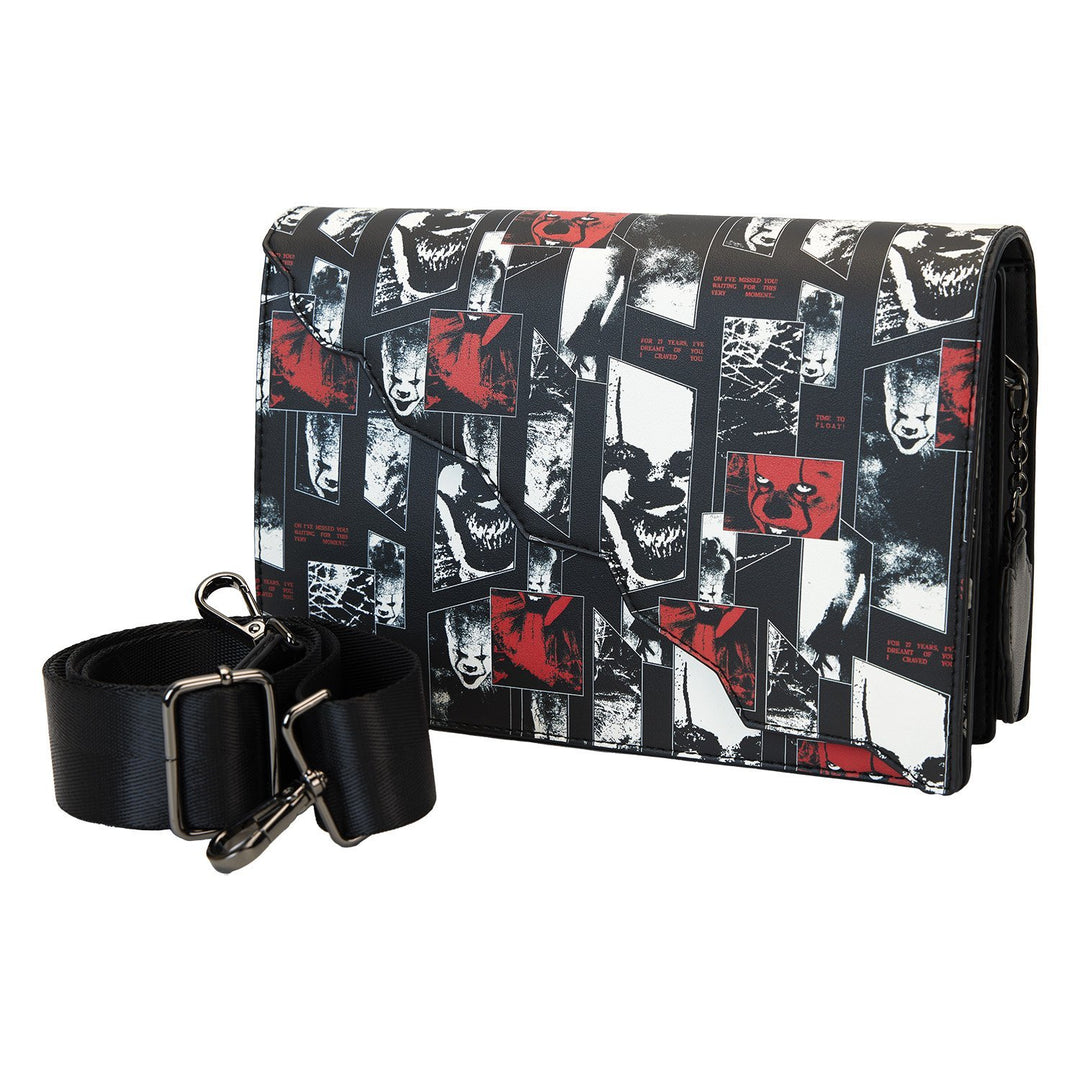 Loungefly Warner Brothers I Heart Horror IT Pennywise Glow Crossbody Bag