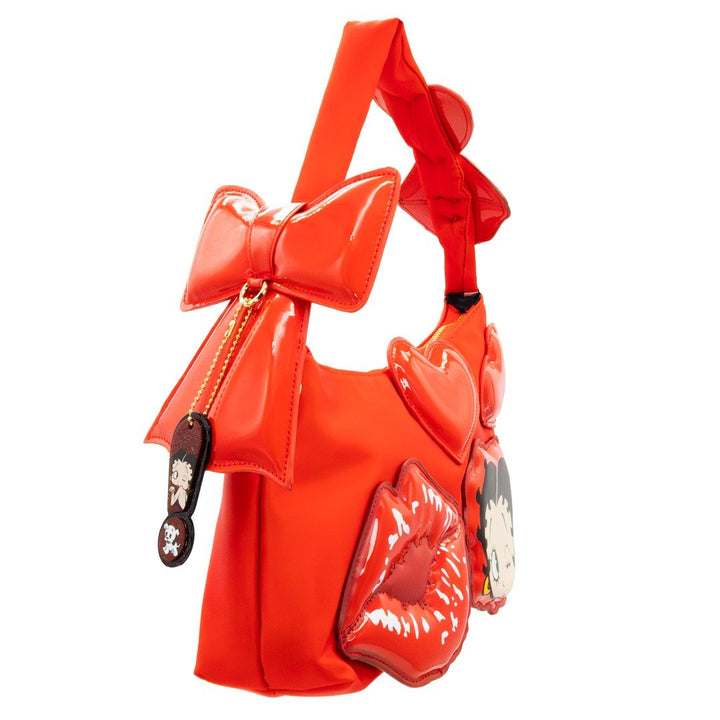 Whatever Makes You Happy Betty Boop Padded Nylon Baguette with Webbing Strap