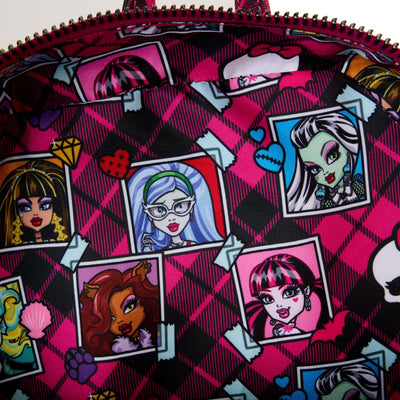 Loungefly Mattel Monster High Crypt Locker Room Mini Backpack  - Inner Lining