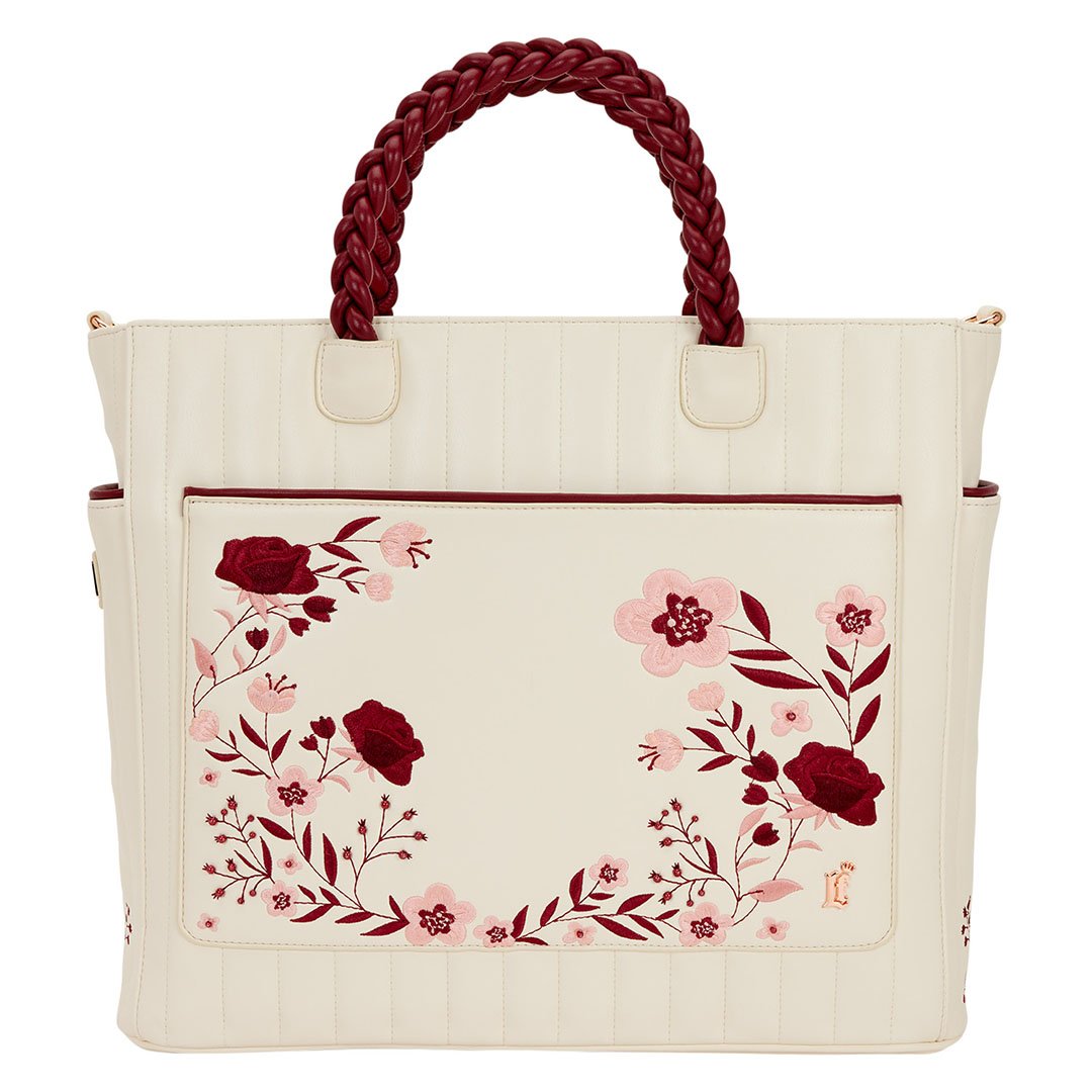 Loungefly Cream &amp; Red Floral Tote Bag