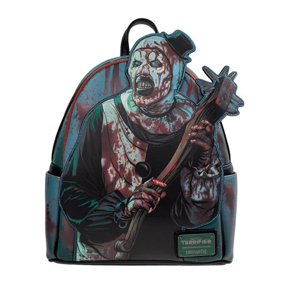 Loungefly Terrifier Art the Clown Blood Splatter Glow In The Dark Mini Backpack - Entertainment Earth EX