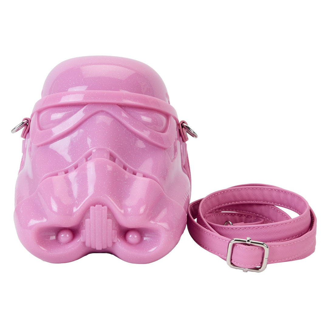 671803527171 - Loungefly Star Wars Stormtrooper Glitter Figural Head Crossbody Bag - front