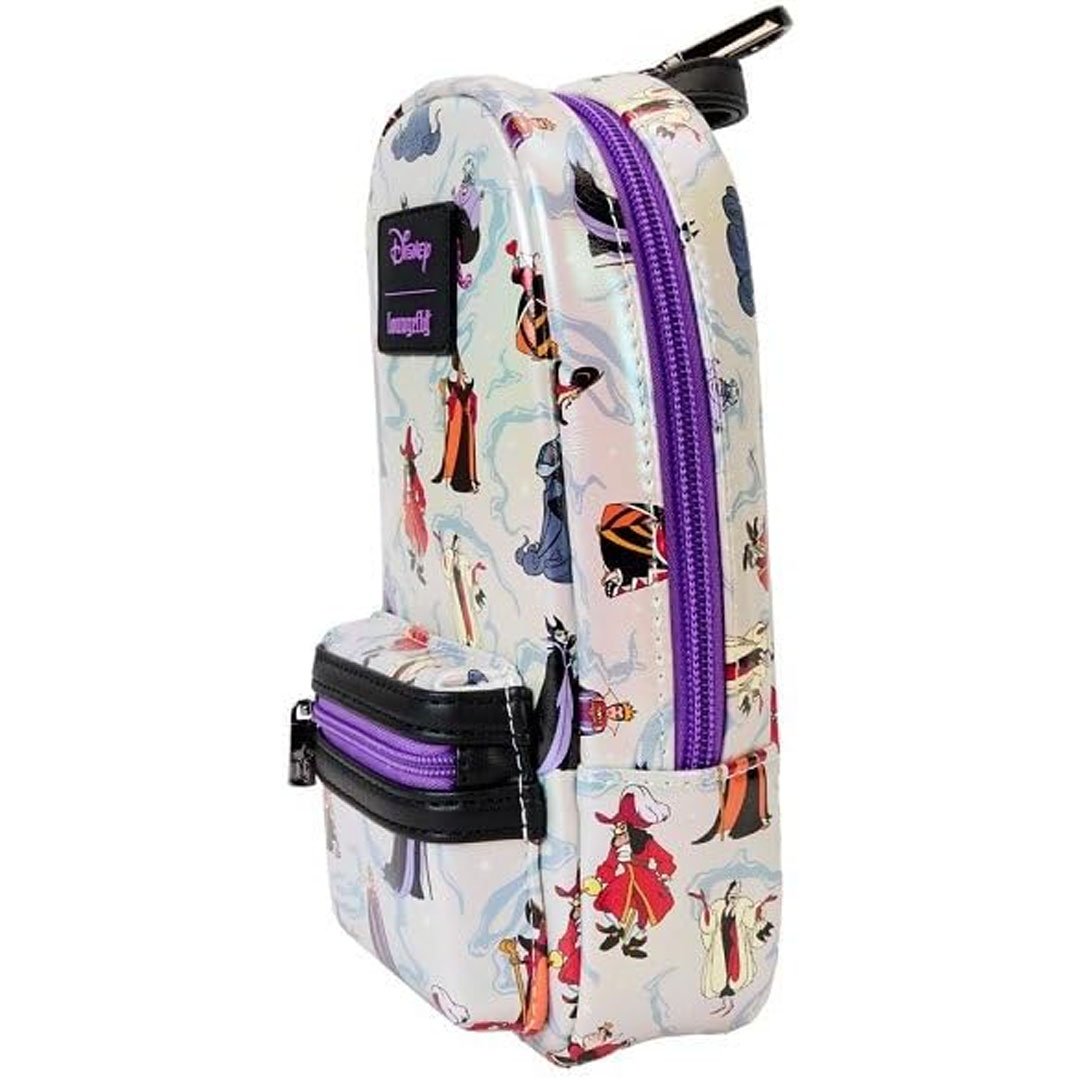 Loungefly Disney Villains Iridescent All-Over Print Stationery Mini Backpack Pencil Case